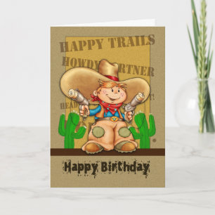 Cowboy Verjaardag Kaart - Rootin 'Tootin' Verjaard