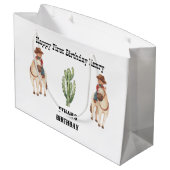 Cowboy Verjaardag Rodeo Party Groot Cadeauzakje (Achterkant Gekanteld)