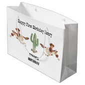 Cowboy Verjaardag Rodeo Party Groot Cadeauzakje (Achterkant Gekanteld)