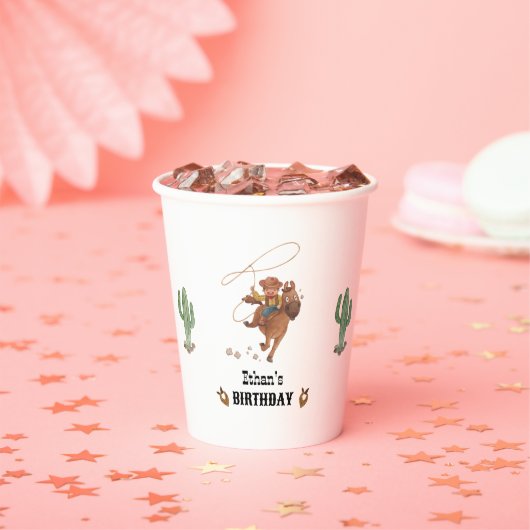 Cowboy Verjaardag Rodeo Party Papieren Bekers (Insitu)