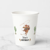 Cowboy Verjaardag Rodeo Party Papieren Bekers (Achterkant)