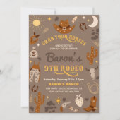 Cowboy Verjaardag Uitnodiging | 9e Rodeo uitnodigi (Voorkant)