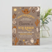 Cowboy Verjaardag Uitnodiging | 9e Rodeo uitnodigi (Staand voorkant)