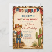Cowboy Verjaardags Hoedown Feest Kaart (Voorkant)
