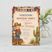 Cowboy Verjaardags Hoedown Feest Kaart (Staand voorkant)