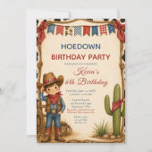 Cowboy Verjaardags Hoedown Feest Kaart (Voorkant)