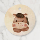 Cowboy verjaardagsfeest baby paard in een pet bedankjes labels (Achterkant)