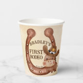 Cowboy verjaardagsfeest baby paard in een pet papieren bekers (Voorkant)