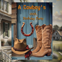 Cowboy-verjaardagsfeest Laarzen Hoed Hoefijzer