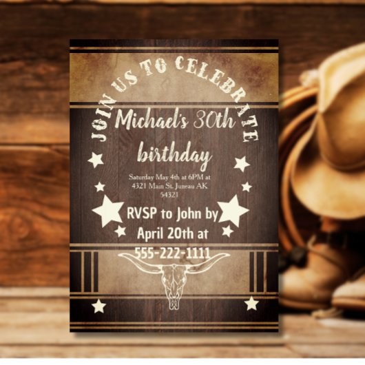 Cowboy verjaardagsfeest trofee kaart
