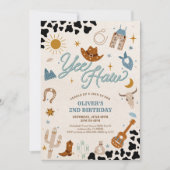 Cowboy verjaardagsfeest uitnodiging (Voorkant)