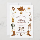 Cowboy Verjaardagsfeest Uitnodiging (Voorkant)