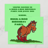 COWBOY VERJAARDAGSFEEST UITNODIGING ~ GEMAKKELIJK  (Voorkant / Achterkant)