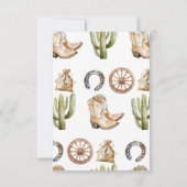 Cowboy verjaardagsfeestje bedankje bedankkaart (Achterkant)