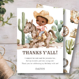 Cowboy verjaardagsfeestje bedankje bedankkaart