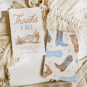 Cowboy verjaardagsfeestje bedankje bedankkaart