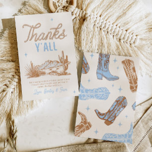 Cowboy verjaardagsfeestje bedankje bedankkaart