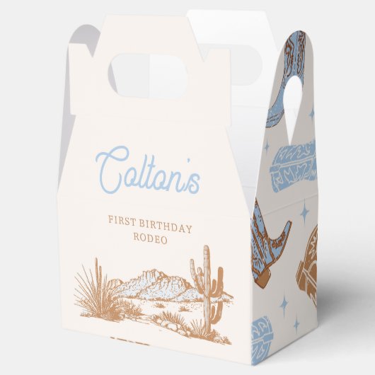 Cowboy verjaardagsfeestje gunstboxen bedankdoosjes (Geopend)