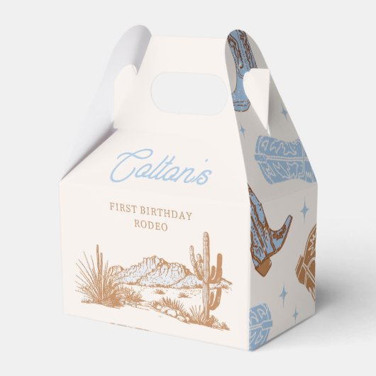 Cowboy verjaardagsfeestje gunstboxen bedankdoosjes (Voorkant Zijde)