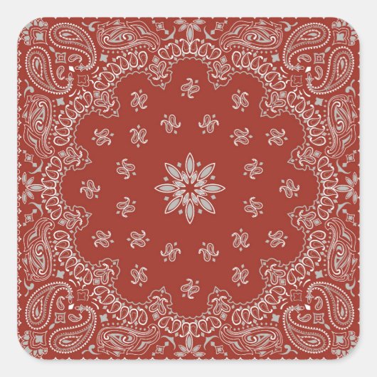 Cowboy Verjaardagsfeestje Red Bandana Vierkante Sticker (Voorkant)