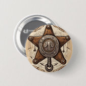 Cowboy Verjaardagsfeestje - Sheriff Ronde Button 5,7 Cm (Voorkant /achterkant)