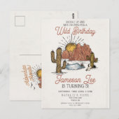 Cowboy verjaardagsfeestje uitnodiging Wilde Westen (Voorkant / Achterkant)