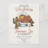 Cowboy verjaardagsfeestje uitnodiging Wilde Westen (Voorkant)