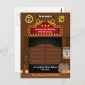 Cowboy verjaardagsfeestje voor 5 jaar briefkaart (Voorkant / Achterkant)