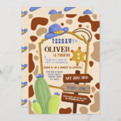 Cowboy Verjaardagsfeestje Western Blue Boys Kaart (Voorkant / Achterkant)