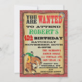 Cowboy-verjaardagsfeestposter met stier kaart (Voorkant)