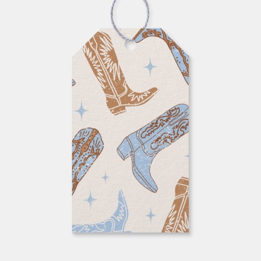 Cowboy verjaardagsgunst Tags Cadeaulabel (Achterkant)