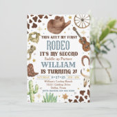 Cowboy verjaardagsuitnodiging, 2e Rodeo uitnodigin Kaart (Staand voorkant)