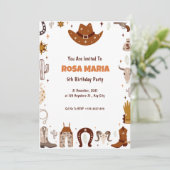 Cowboy verjaardagsuitnodiging kaart (Staand voorkant)