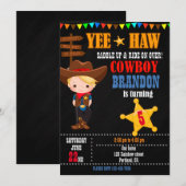 Cowboy verjaardagsuitnodiging Land Westerne Ranch Kaart (Voorkant / Achterkant)