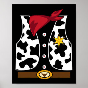 Cowboy Vest Western Sheriff Costume Cool Easy Hall Poster