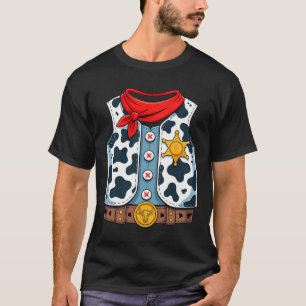 Cowboy Vest Western Sheriff Costume Cool Easy Hall T-shirt
