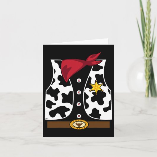Cowboy Vest Western Sheriff Kostuum Cool Easy Hall Kaart (Voorkant)