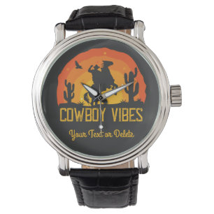 Cowboy Vibes Aangepaste naam Horloge
