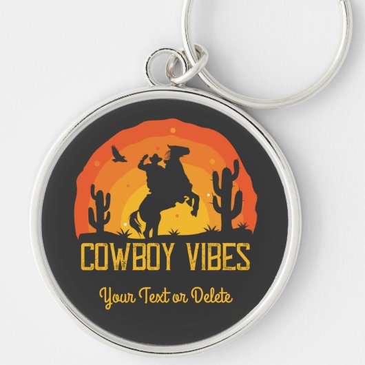 Cowboy Vibes Custom Name Sleutelhanger (Voorkant)