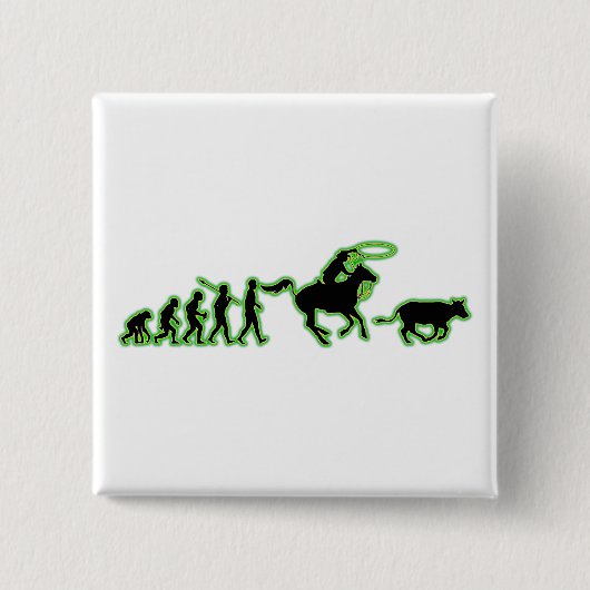 Cowboy Vierkante Button 5,1 Cm (Voorkant)