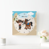 Cowboy Vierkante Klok (Huis)