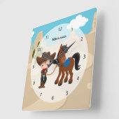 Cowboy Vierkante Klok (Hoek)