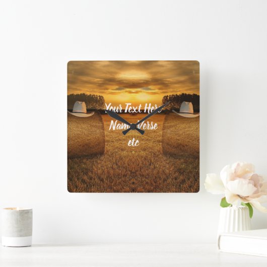 Cowboy Vierkante Klok (Huis)