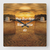 Cowboy Vierkante Klok (Voorkant)