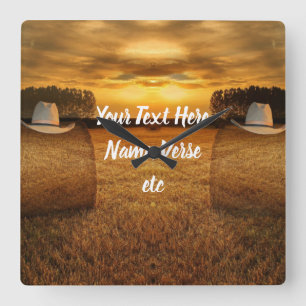 Cowboy Vierkante Klok