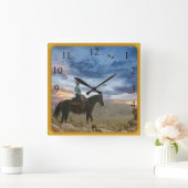 Cowboy Vierkante Klok (Huis)