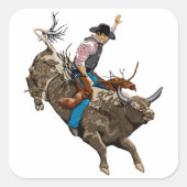 Cowboy Vierkante Sticker (Voorkant)