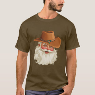 Cowboy Vintage Kerstman Grappige Retro Western T-shirt