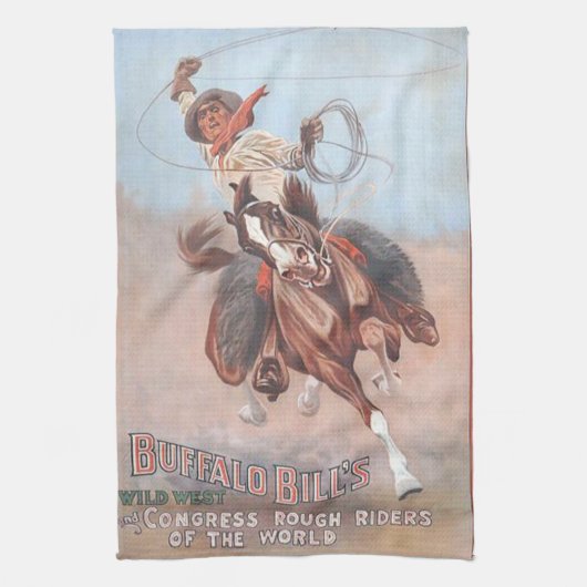 Cowboy Vintage Poster Keukenhanddoeken (Verticaal)