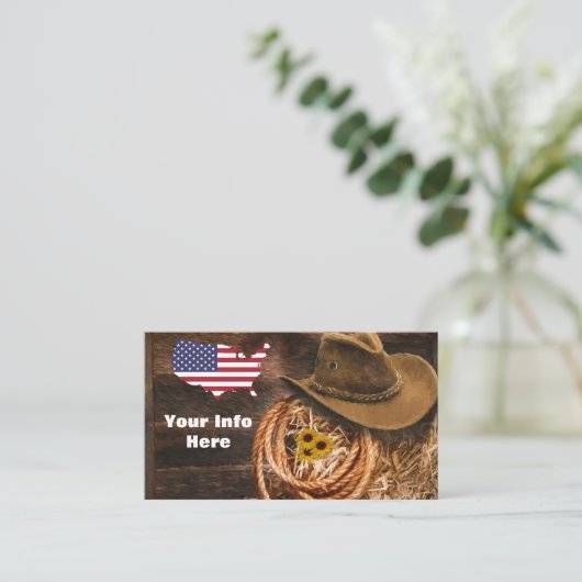 Cowboy Visitekaartje (Staand voorkant)